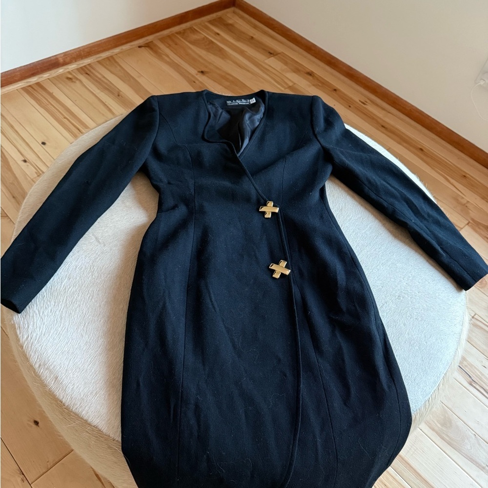 Bicci by Florine Wachter Elegant Black Midi Dress- long sleeve- ssshhh luxury